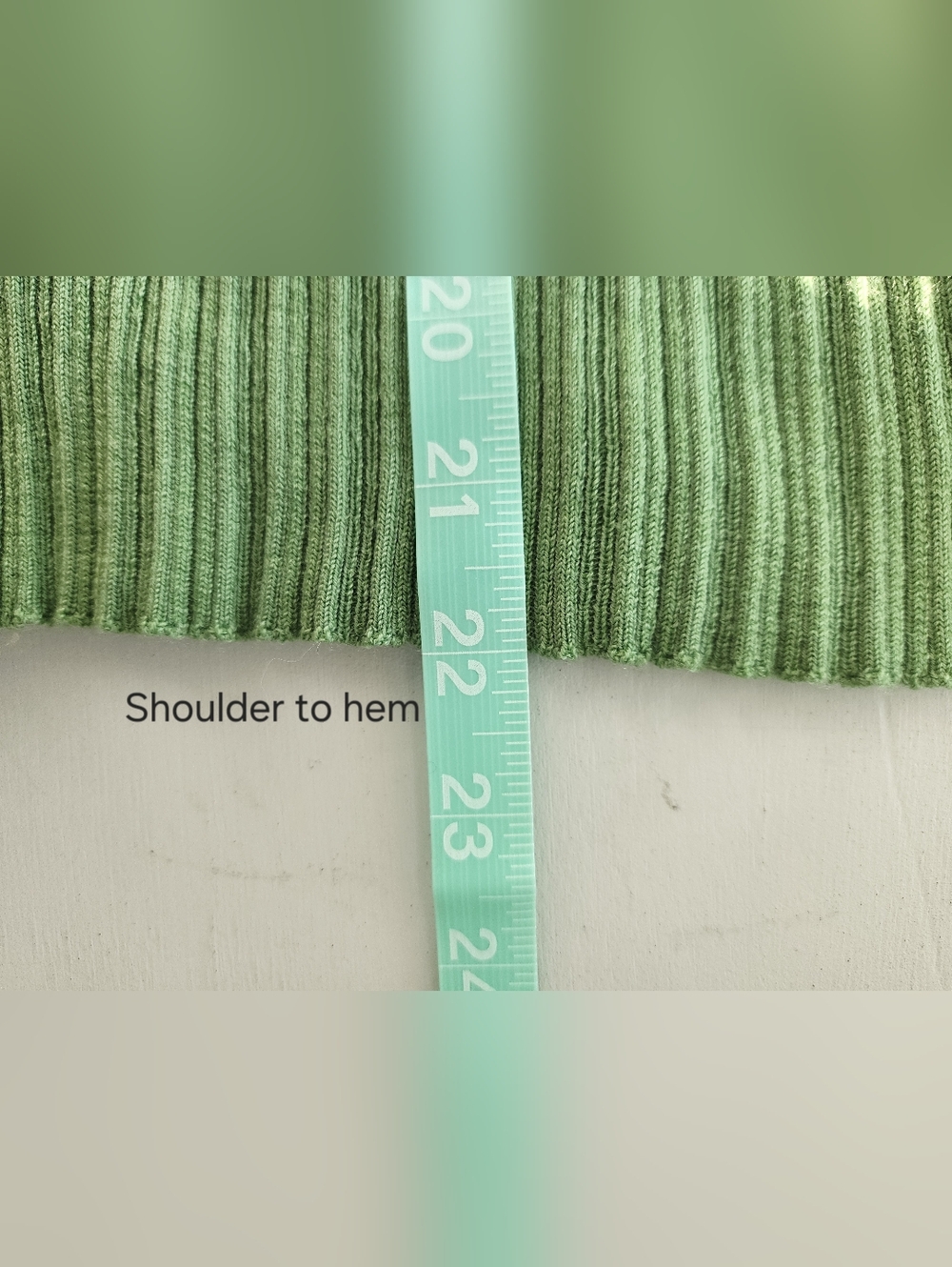 Wool Ribbed Knit Long-Sleeve Collared Top - Picture 7 of 9